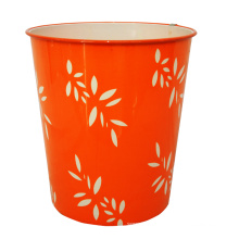 Kunststoff-Blatt-Design bedruckt orange offenen Top Mülleimer (B06-821)
